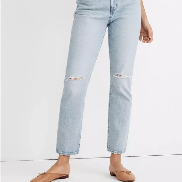NWT Madewell High Rise Slim Crop Boyjean Dumas Ripped Wash sz 26 - Picture 3 of 10